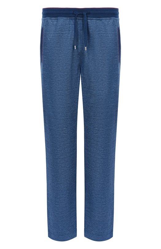 Брюки из шелка и льна Stefano Ricci K919052P3D/T26103 Синий K919052P3D/T26103