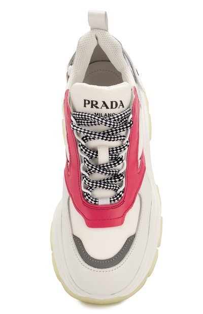 Кожаные кроссовки PRADA, арт. 1E586L-3L2H-F011H, фото 4