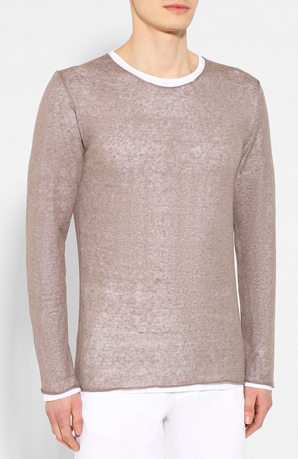 Льняной джемпер DANIELE FIESOLI коричневого цвета по цене 23300 руб., арт. DF 0365/J, фото 3 Льняной джемпер DANIELE FIESOLI, арт. DF 0365/J, фото 3