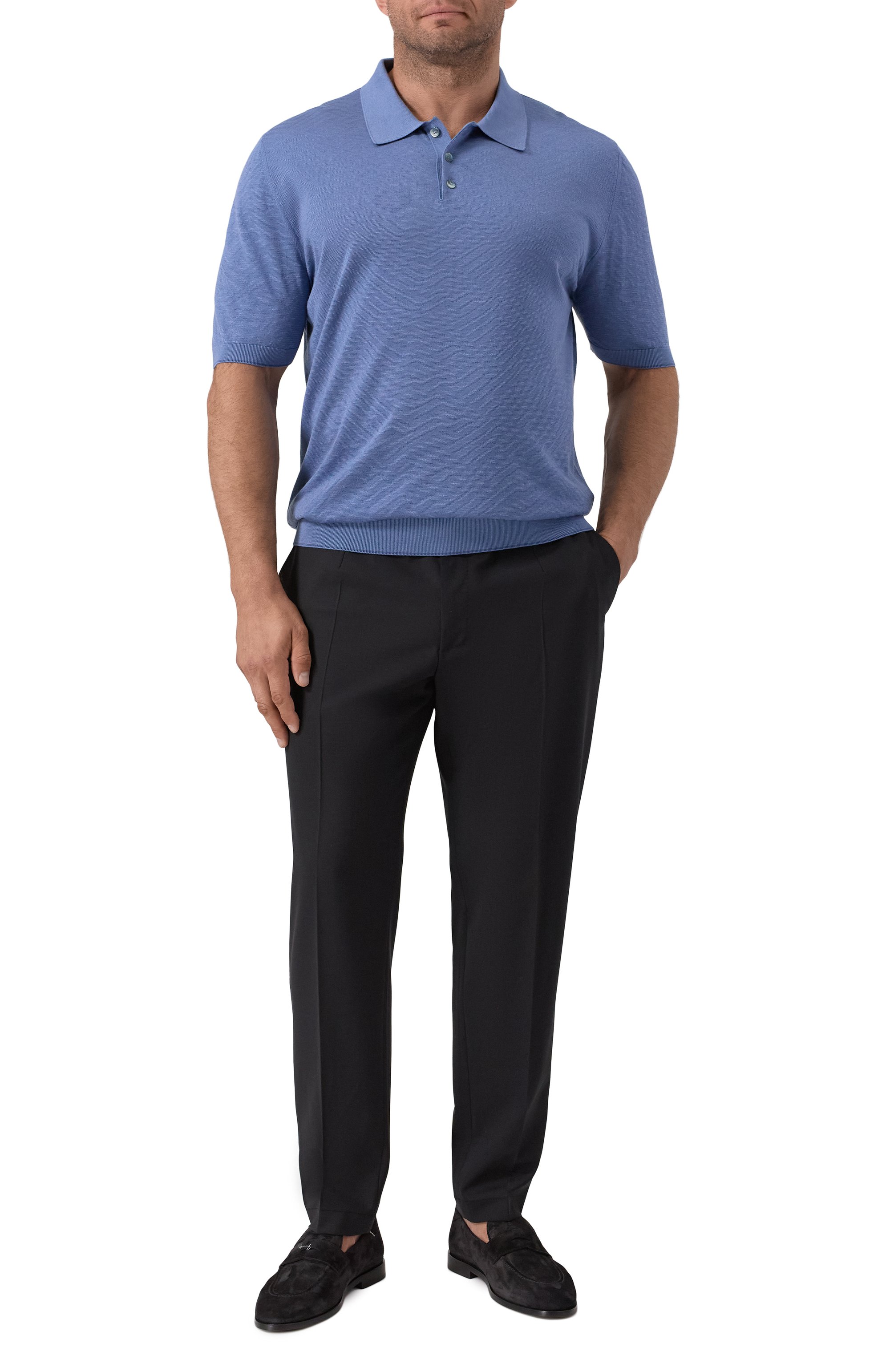 Поло из шелка и хлопка ZILLI голубого цвета по цене 164500 руб., арт. KBP002M0164VFAF00/62, фото 2 Поло из шелка и хлопка ZILLI, арт. KBP002M0164VFAF00/62, фото 2