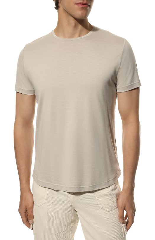 Футболка из шелка и хлопка Loro Piana FAF6128 Серый  FAF6128 Фото 3