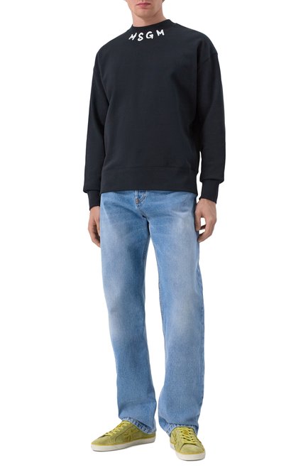 Мужские джинсы MSGM синего цвета, арт. 3840MP230Y/257087 | Фото 2 (Длина (брюки, джинсы): Стандартные; Материал внешний: Хлопок; Драгоценные камни: Проставлено; Материал сплава: Проставлено)