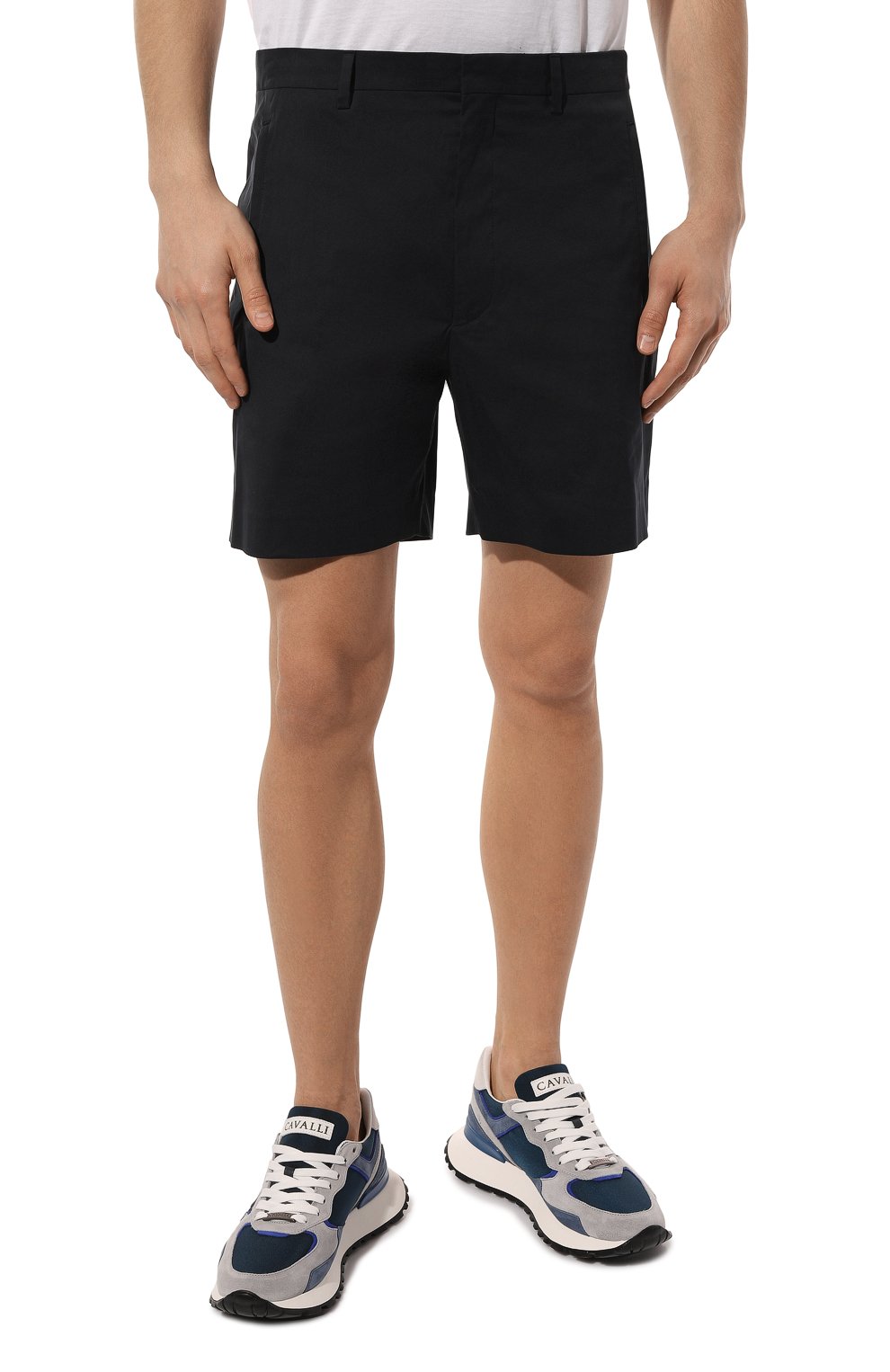 Хлопковые шорты PRADA синего цвета по цене 100000 руб., арт. UP0146-Z21-F0V41-211, фото 3 Хлопковые шорты PRADA, арт. UP0146-Z21-F0V41-211, фото 3