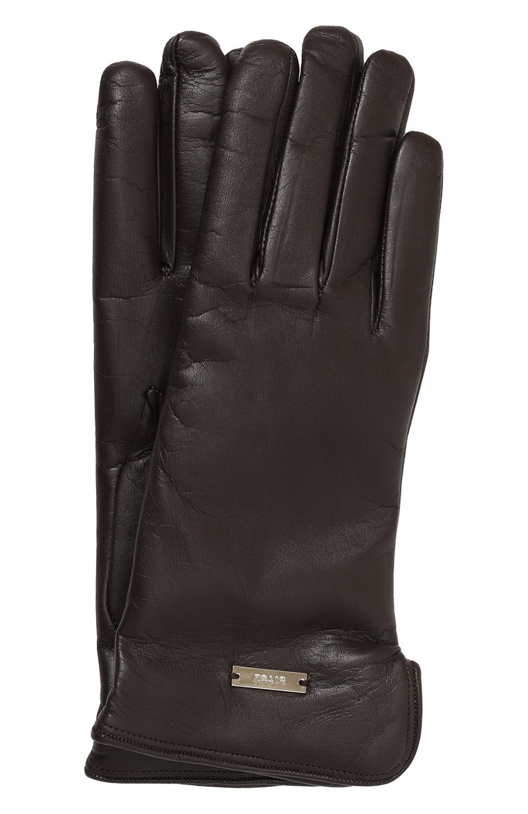 Женские кожаные перчатки KITON темно-коричневого цвета, арт. D56906XC5016 | Фото 1 (Материал: Натуральная кожа; Ма�териал сплава: Проставлено; Нос: Не проставлено)