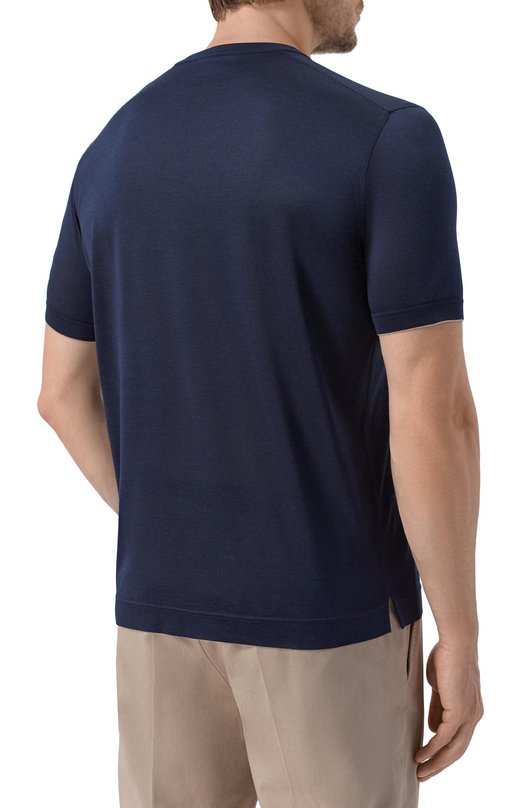 Шелковая футболка Stefano Ricci K919512G10/R25190_001 Синий  K919512G10/R25190_001 Фото 4