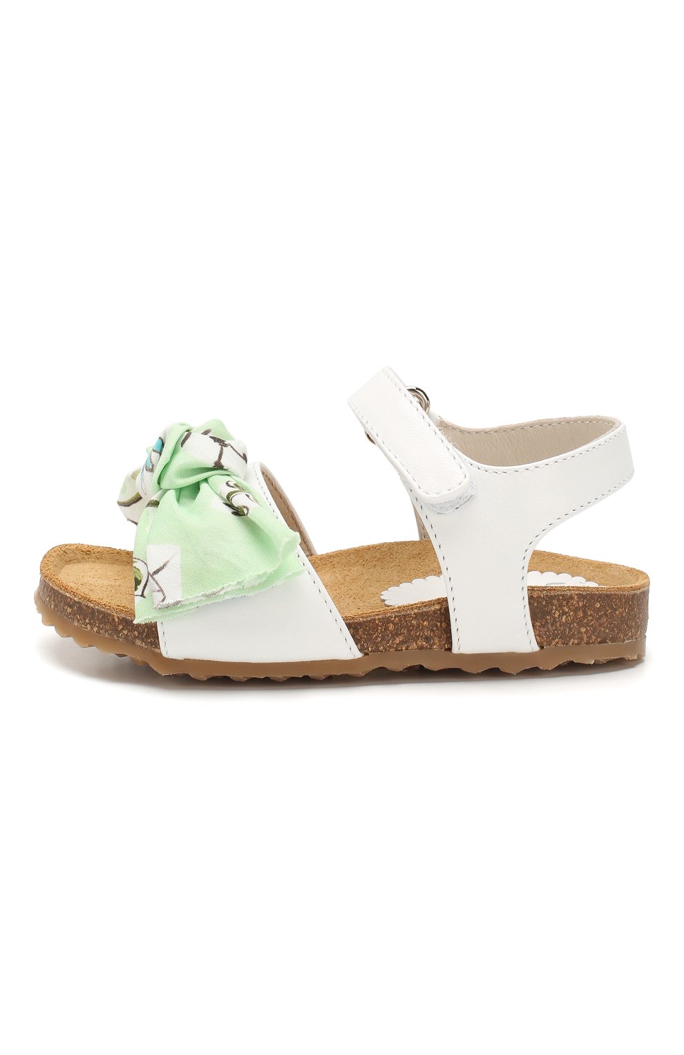 Кожаные босоножки IL GUFO зеленого цвета по цене 19550 руб., арт. G535/VITELL0 NAPPAC0/23-26, фото 2 Кожаные босоножки IL GUFO, арт. G535/VITELL0 NAPPAC0/23-26, фото 2