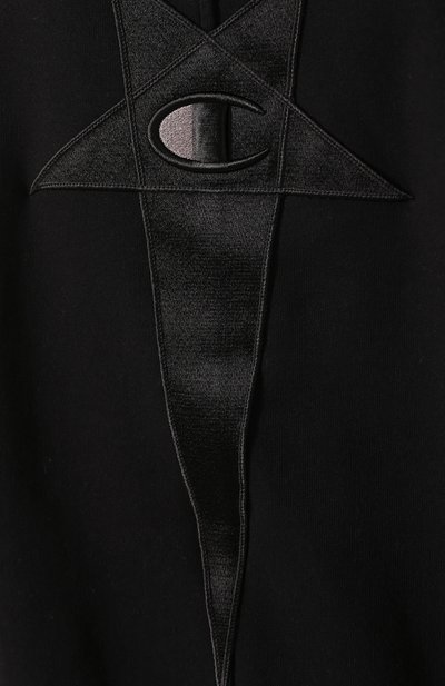 Хлопковое худи rick owens x champion RICK OWENS черного цвета по цене 31300 руб., арт. CW20S0006/113674, фото 5 Хлопковое худи rick owens x champion RICK OWENS, арт. CW20S0006/113674, фото 5