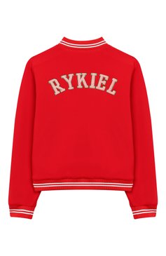 Детская бомбер SONIA RYKIEL ENFANT красного цвета, арт. 20S10U04 | Фото 2 (Рукава: Длинные; Материал внешний: Синтетический материал; Материал подклада: Хлопок; Кросс-КТ: бомбер, Демисезон; Драгоценные камни: Проставлено; Материал сплава: Проставлено; Ростовка одежда: 10 - 11 лет | 140 - 146см, 12 лет | 152 см, 13 - 15 лет | 158 см, 4 года | 104 см)