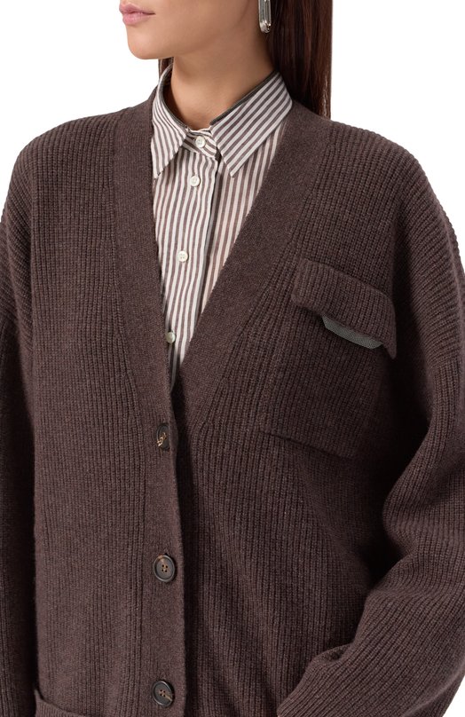 Кашемировый кардиган Brunello Cucinelli M12721716P Коричневый  M12721716P Фото 5