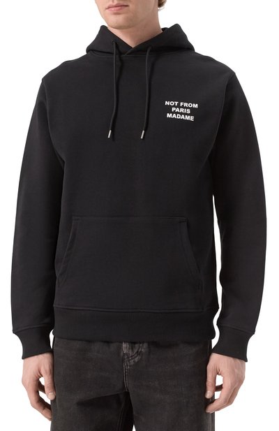 Хлопковое худи DROLE DE MONSIEUR черного цвета по цене 31400 руб., арт. PERM-H0162-C0127-BL, фото 3 Хлопковое худи DROLE DE MONSIEUR, арт. PERM-H0162-C0127-BL, фото 3
