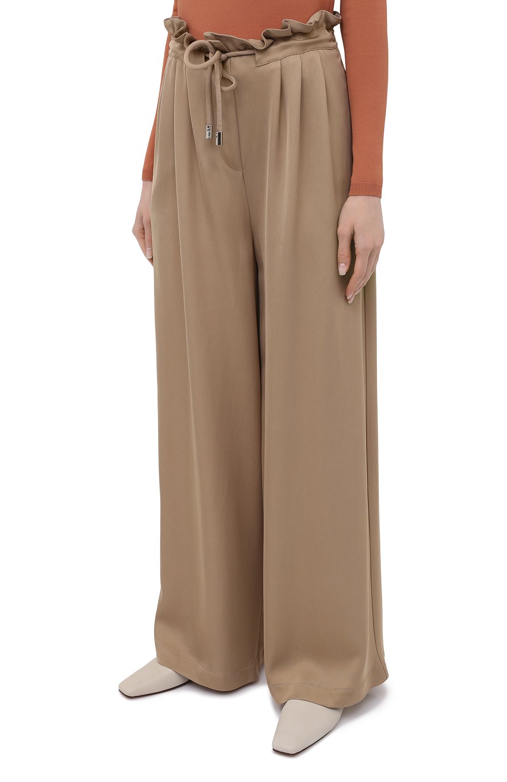 Брюки из вискозы EMPORIO ARMANI бежевого цвета по цене 45850 руб., арт. 3K2P88/2N7RZ, фото 3 Брюки из вискозы EMPORIO ARMANI, арт. 3K2P88/2N7RZ, фото 3