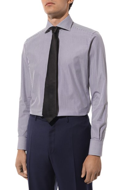 Хлопковая сорочка ZEGNA темно-синего цвета по цене 57750 руб., арт. 701012A7/9MS0BA, фото 3 Хлопковая сорочка ZEGNA, арт. 701012A7/9MS0BA, фото 3