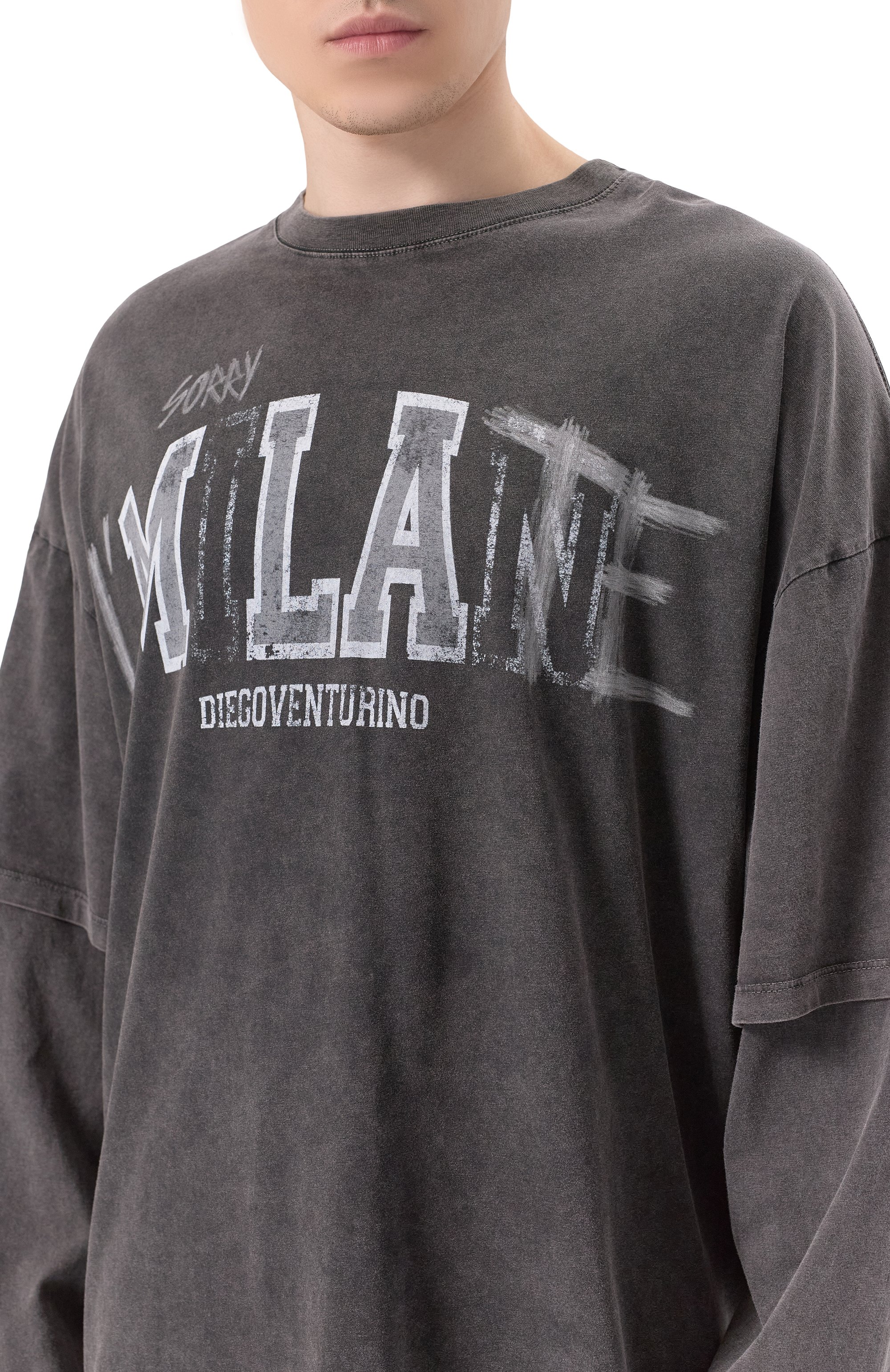 Хлопковый лонгслив DIEGO VENTURINO, арт. DVTS-MLCLATE, фото 5