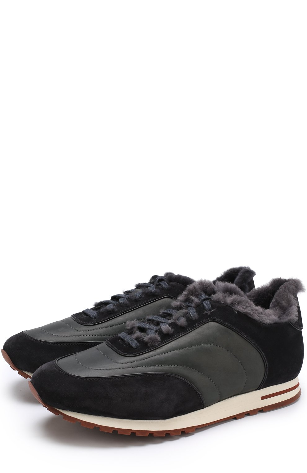 Кожаные кроссовки week end walk с внутренней меховой отделкой LORO PIANA, арт. FAG5655, фото 1