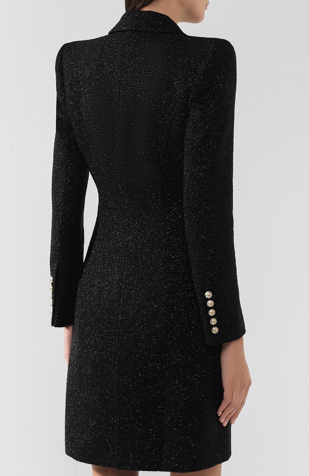 Шерстяное пальто BALMAIN черного цвета по цене 274000 руб., арт. SF18539/W038, фото 4 Шерстяное пальто BALMAIN, арт. SF18539/W038, фото 4
