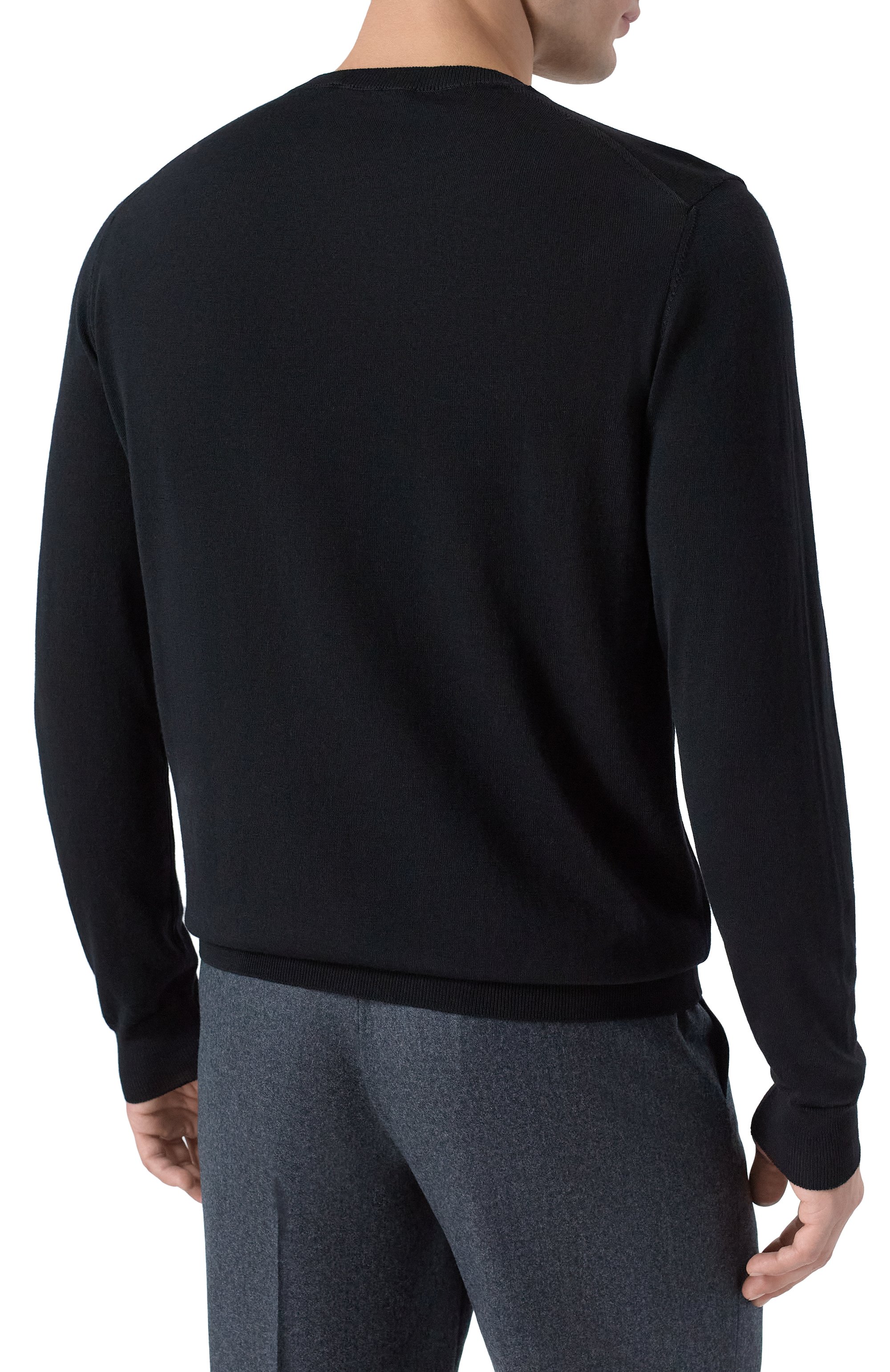 Шерстяной джемпер ANDREA CAMPAGNA черного цвета по цене 37750 руб., арт. M5625-6680, фото 4 Шерстяной джемпер ANDREA CAMPAGNA, арт. M5625-6680, фото 4