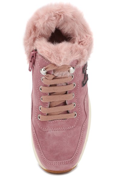 Замшевые кроссовки с меховой отделкой HOGAN, арт. HXC00N0J790JSD, фото 4