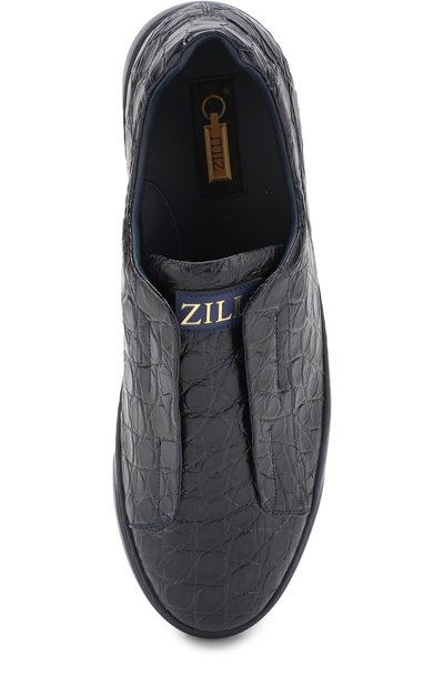 Кеды без шнуровки из кожи крокодила ZILLI, арт. T003/010/CCR0, фото 5