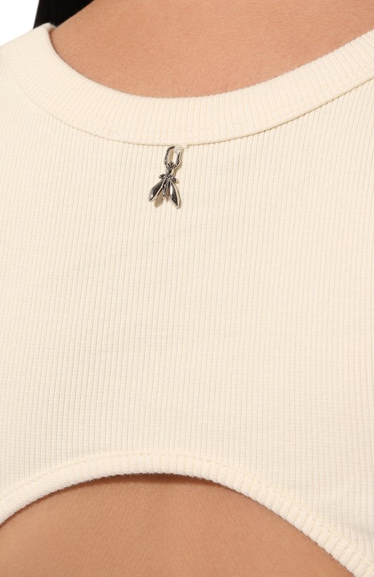 Хлопковая майка Patrizia Pepe 2M4306_J115 Кремовый  2M4306_J115 Фото 5