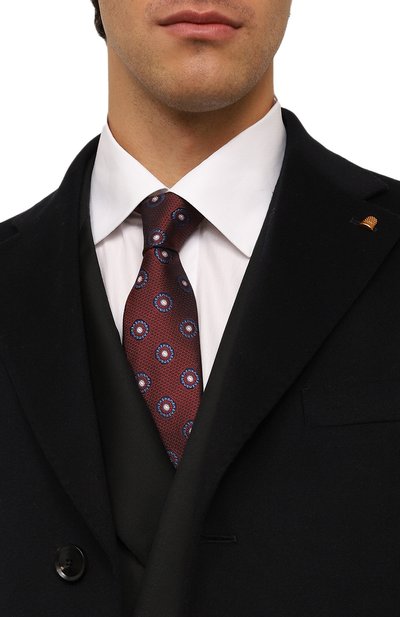 Шелковый галстук CANALI бордового цвета по цене 16950 руб., арт. 18/HJ03784, фото 2 Шелковый галстук CANALI, арт. 18/HJ03784, фото 2