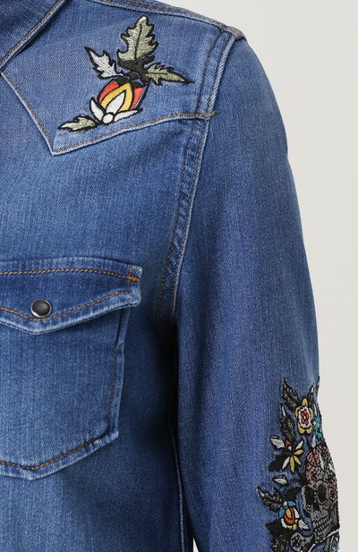 Джинсовая блуза с потертостями и вышивкой ZADIG AND VOLTAIRE, арт. WFCB0501F, фото 5