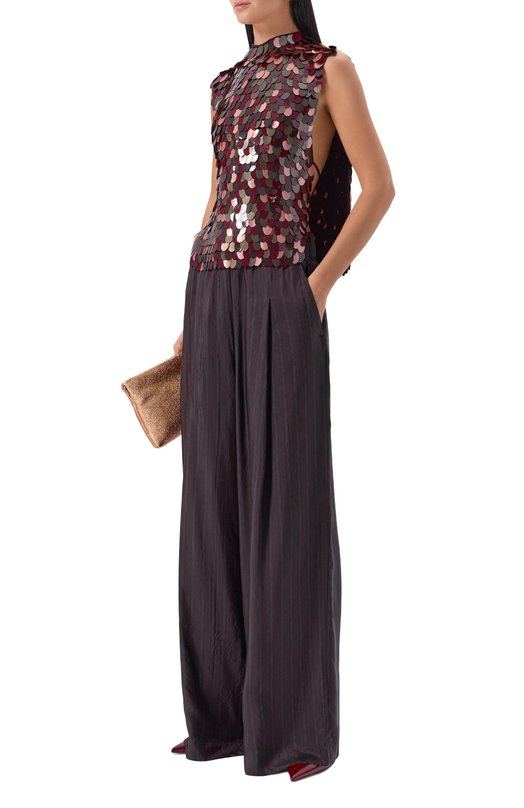 Топ из вискозы Dries Van Noten 252-010795-2317 Бордовый  252-010795-2317 Фото 2