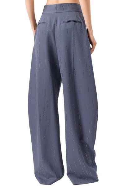 Шерстяные брюки с отделкой стразами THE ATTICO, арт. 247WCP102, фото 4