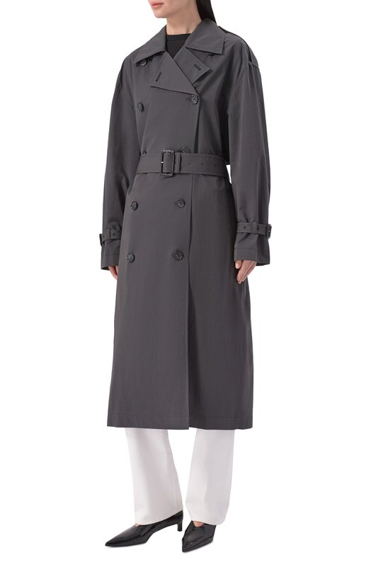 Хлопковый тренч TOTEME 252-WR00197-FB0410 Чёрный  252-WR00197-FB0410 Фото 3