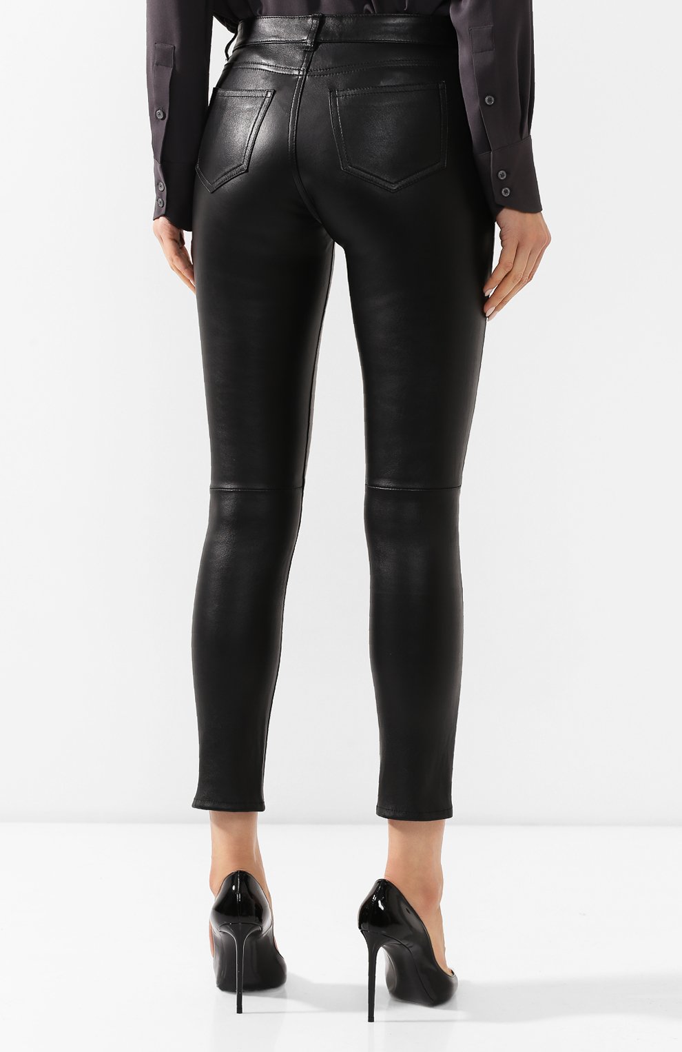Кожаные брюки SAINT LAURENT, арт. 550550/Y5RG2, фото 4