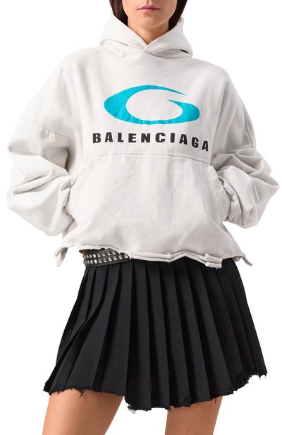 Хлопковое худи BALENCIAGA белого цвета по цене 139000 руб., арт. 783397/TRVC3, фото 3 Хлопковое худи BALENCIAGA, арт. 783397/TRVC3, фото 3