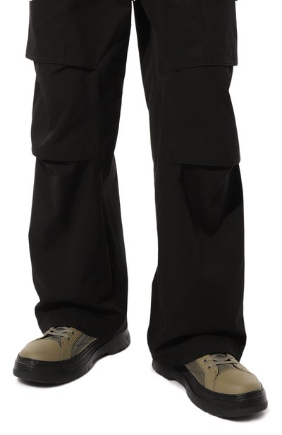 Комбинированные ботинки HUGO хаки цвета по цене 20400 руб., арт. 50498570, фото 3 Комбинированные ботинки HUGO, арт. 50498570, фото 3