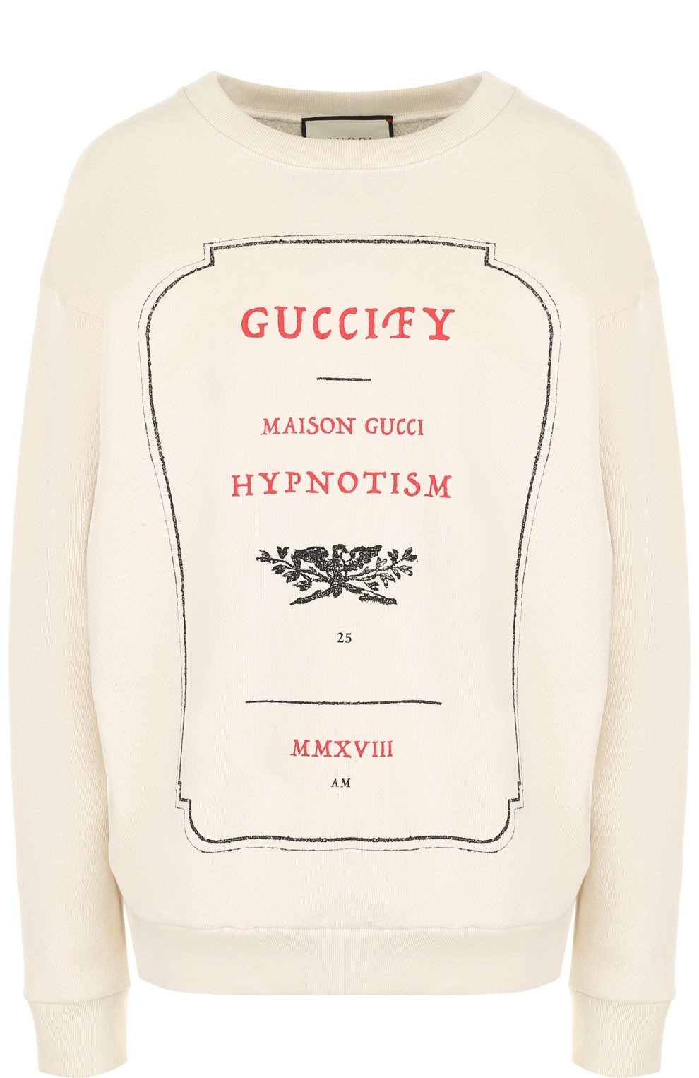 Хлопковый пуловер с круглым вырезом и принтом GUCCI, арт. 469250/X3N40, фото 1