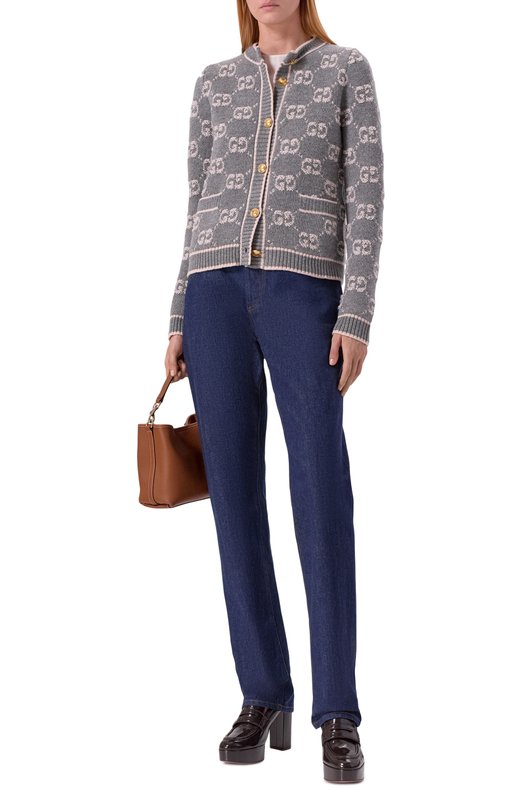 Шерстяной кардиган Gucci 713300/XKCNA Серый  713300/XKCNA Фото 2