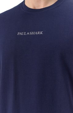 Мужская хлопковая футболка PAUL&SHARK темно-синего цвета, арт. 25411088/L | Фото 5 (Драгоценные камни: Проставлено; Длина (для топов): Стандартные; Рукава: Короткие; Материал сплава: Проставлено; Принт: С принтом; Стили: Кэжуэл; Материал внешний: Хлопок; Кросс-КТ: Джерси; Мужское Кросс-КТ: Футболка-одежда)