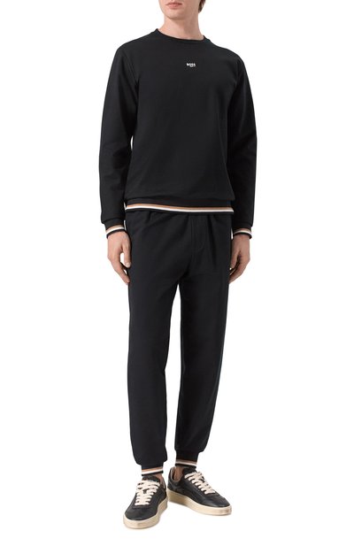 Хлопковый свитшот BOSS черного цвета по цене 13600 руб., арт. 50554836, фото 2 Хлопковый свитшот BOSS, арт. 50554836, фото 2