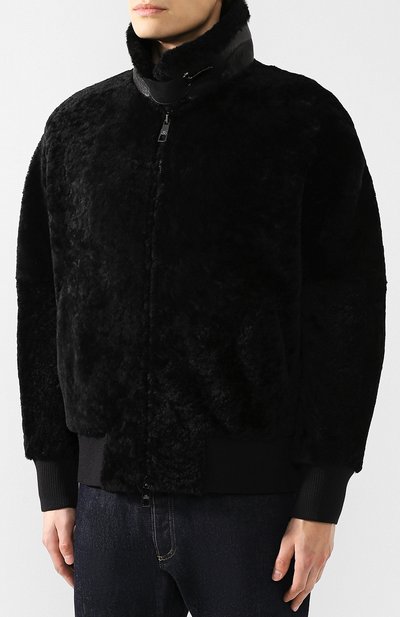 Меховой бомбер на молнии с отложным воротником NEIL BARRETT, арт. BPE551C/H708C, фото 3