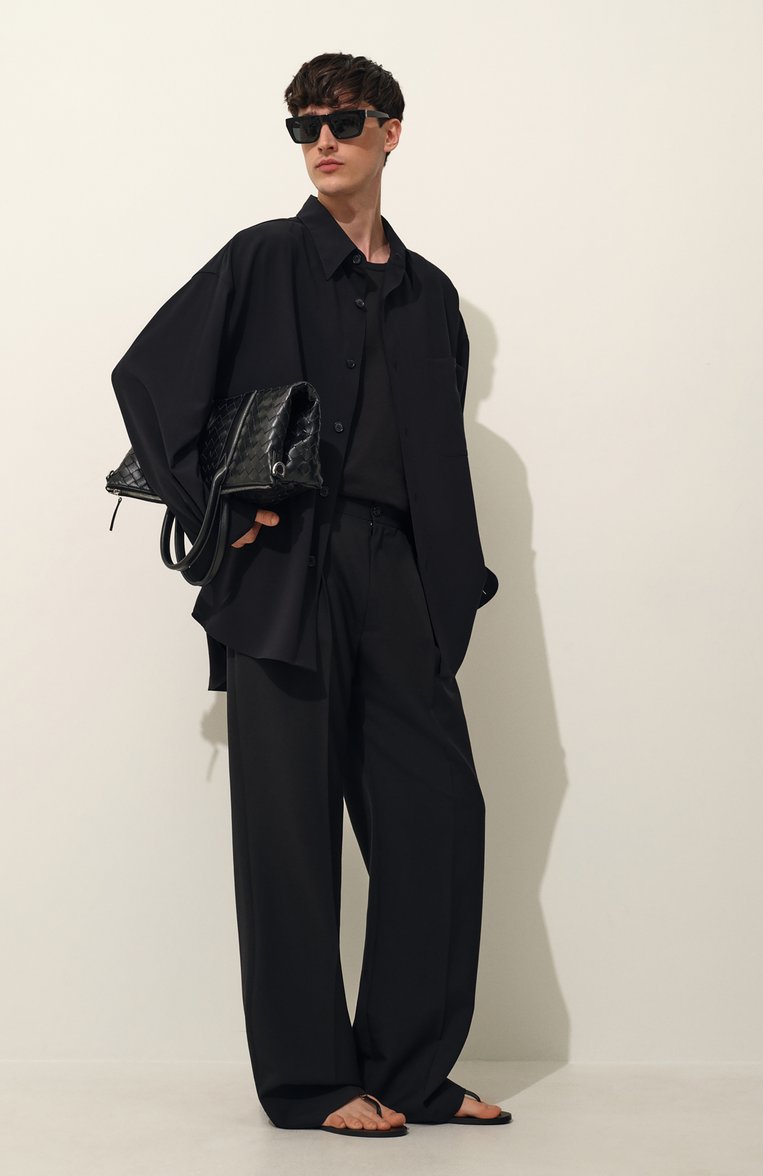 Мужские шерстяные брюки DRIES VAN NOTEN черного цвета, арт. 251-020900-1381 | Фото 7 (Длина (брюки, джинсы): Стандартные; Материал внешний: Шерсть; Случай: Повседневный, Формальный; Стили: Минимализм, Классический; Автоматизация состава: Проставлено; Автоматизация ТО: Проставлено)