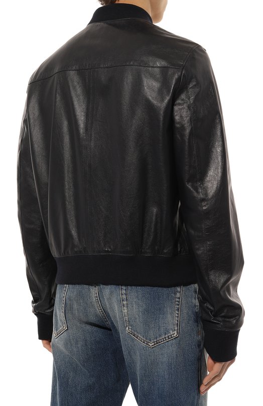 Кожаный бомбер DESA Синий, фото 4