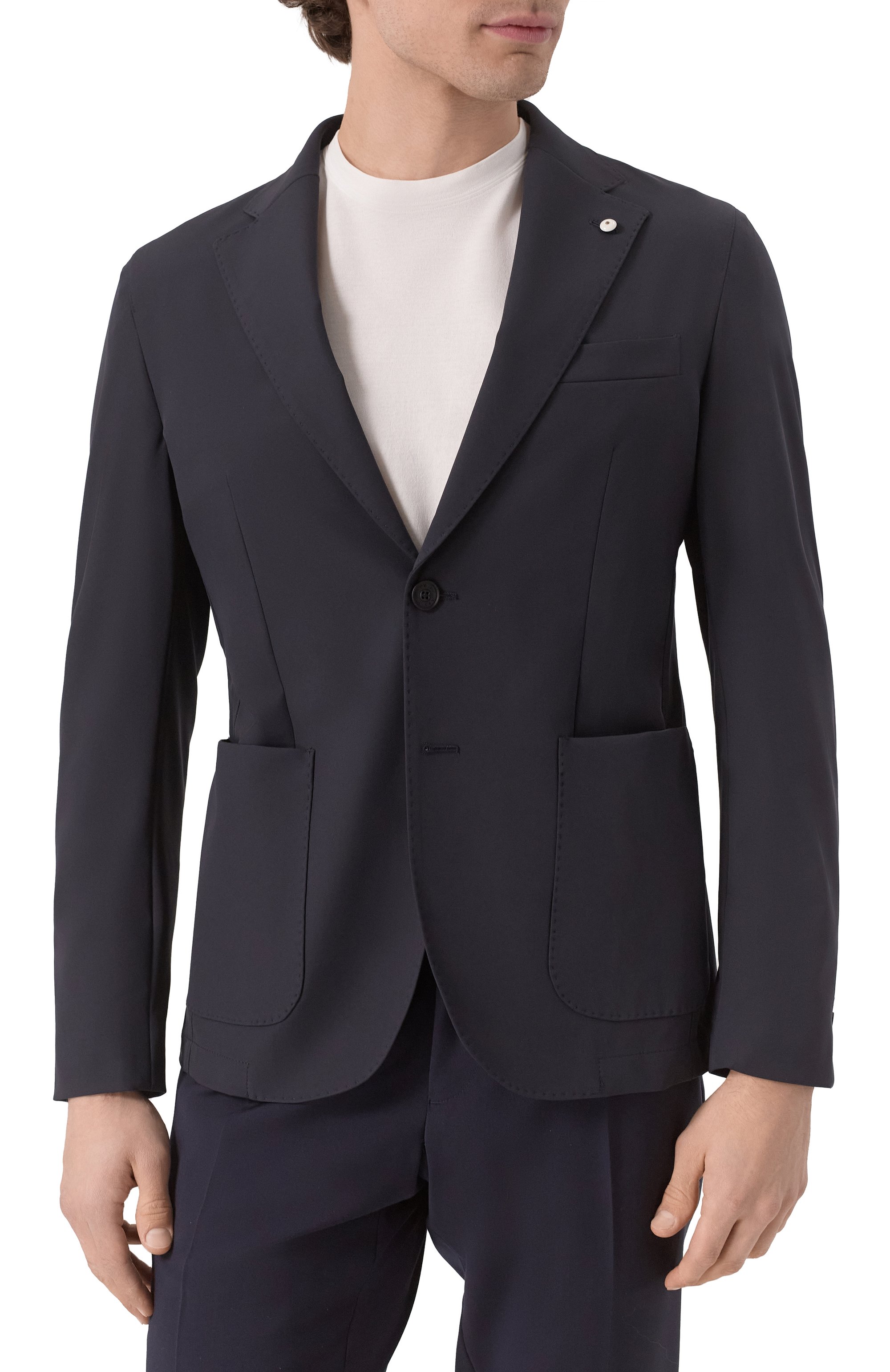 Однобортный пиджак L.B.M. 1911 темно-синего цвета по цене 99500 руб., арт. 2844/55212, фото 5 Однобортный пиджак L.B.M. 1911, арт. 2844/55212, фото 5
