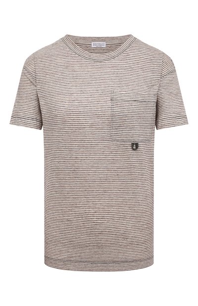 Женская льняная футболка BRUNELLO CUCINELLI, арт. MH998FL500
