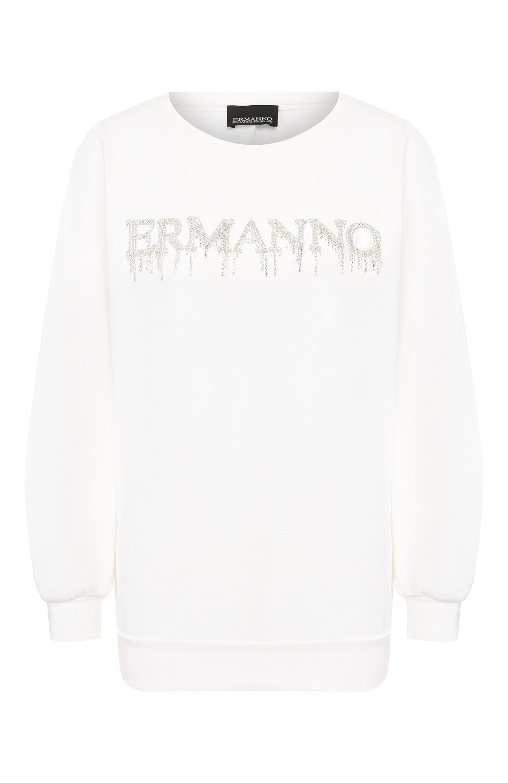 Хлопковый свитшот ERMANNO ERMANNO SCERVINO белого цвета по цене 20950 руб., арт. 46T FL09 FEL, фото 1 Хлопковый свитшот ERMANNO ERMANNO SCERVINO, арт. 46T FL09 FEL, фото 1