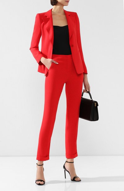 Брюки из смеси вискозы и шелка GIORGIO ARMANI красного цвета по цене 127000 руб., арт. 9WHPP07Z/T008A, фото 2 Брюки из смеси вискозы и шелка GIORGIO ARMANI, арт. 9WHPP07Z/T008A, фото 2