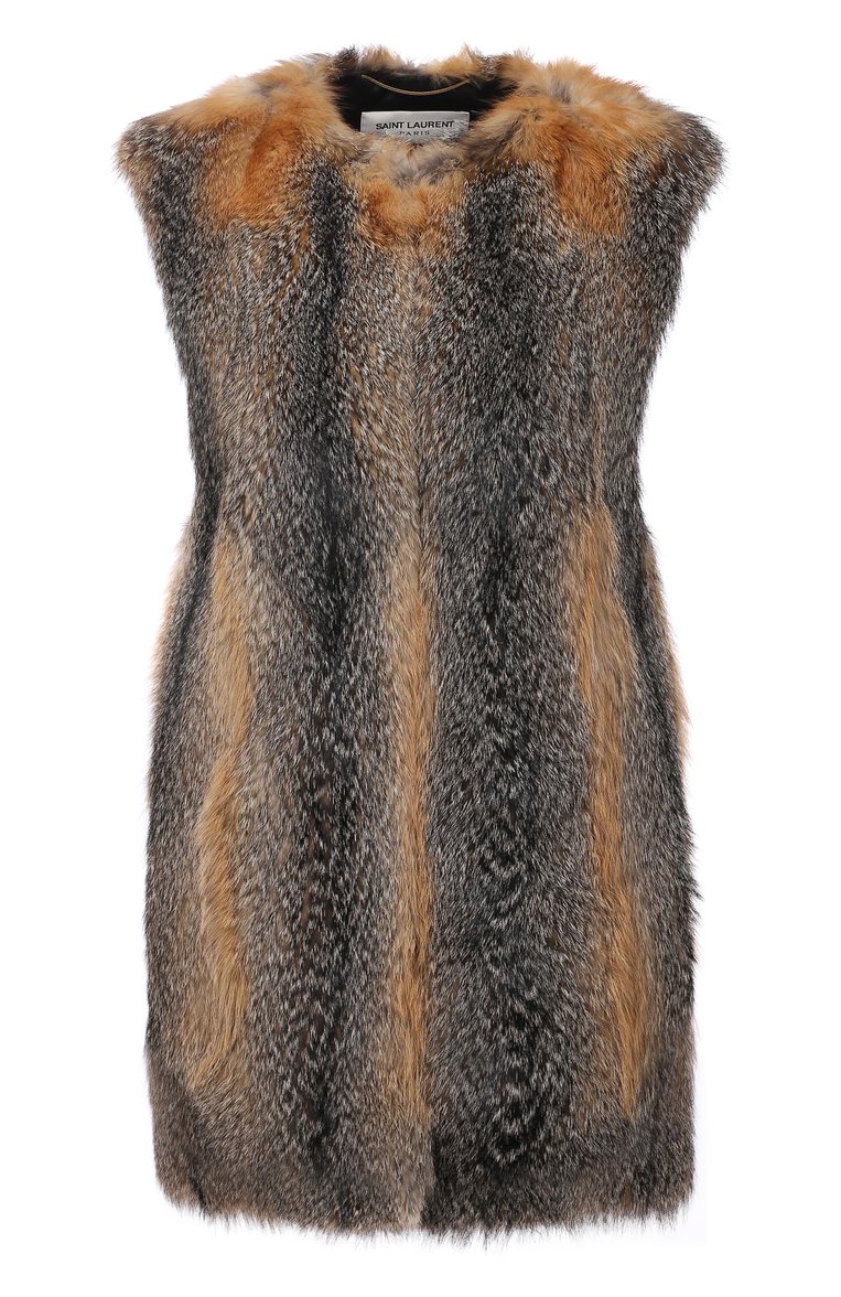 Женский жилет из меха лисицы SAINT LAURENT разноцветного цвета, арт. 664278/Y7RG2 | Фото 1 (Материал подклада: Купро; Длина (верхняя одежда): До середины бедра; Стили: Гламурный; Женское Кросс-КТ: Мех; Материал внешний: Натуральный мех; Региональные ограничения белый список (Axapta Mercury): RU; Драгоценные камни: Проставлено; Материал сплава: Проставлено; Кросс-КТ: Куртка)