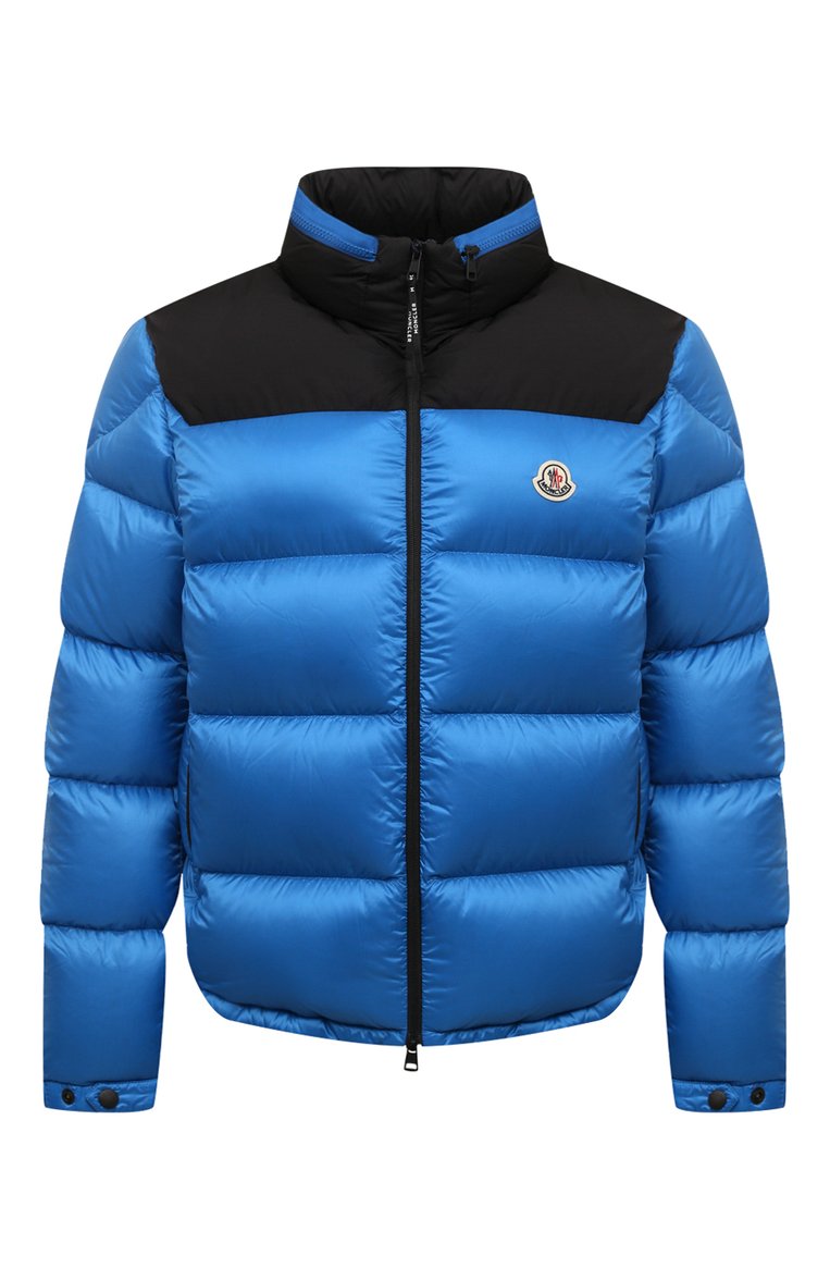 Мужская пуховик peuplier contrast yolk MONCLER синего цвета, арт. 1A001-47-5967G | Фото 1 (Драгоценные камни: Проставлено; Рукава: Длинные; Материал внешний: Синтетический материал; Длина (верхняя одежда): Короткие; Материал подклада: Синтетический материал; Материал утеплителя: Пух и перо; Материал сплава: Проставлено; Стили: Спорт-шик; Мужское Кросс-КТ: пуховик-короткий)