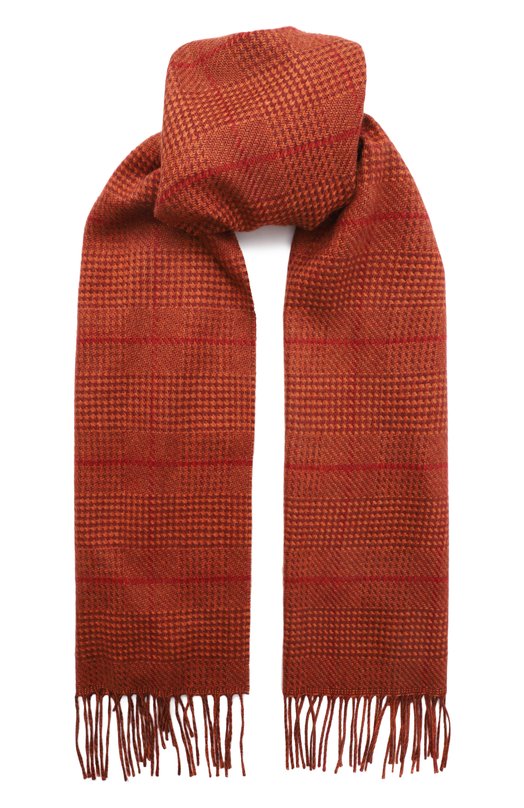 Шарф из шелка и кашемира Kiton D54751K0511F05 Оранжевый D54751K0511F05