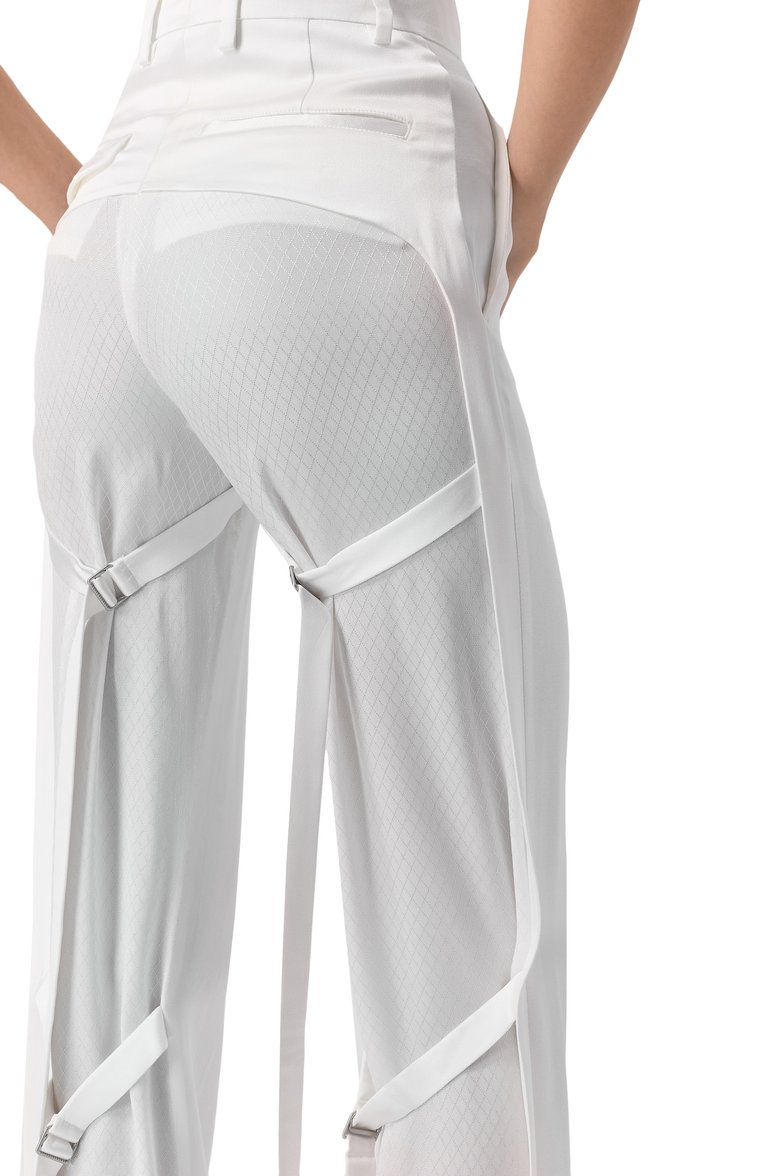 Женские брюки из вискозы ANN DEMEULEMEESTER белого цвета, арт. B0012420/FA573 | Фото 5 (Материал внешний: Вискоза; Длина (брюки, джинсы): Удлиненные; Материал сплава: Проставлено; Драгоценные камни: Проставлено; Стили: Кэжуэл; Силуэт Ж (брюки и джинсы): Прямые; Кросс-КТ: костюм; Женское Кросс-КТ: Брюки-одежда)