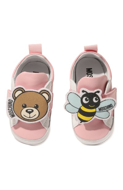 Кожаные пинетки MOSCHINO, арт. 74268, фото 4