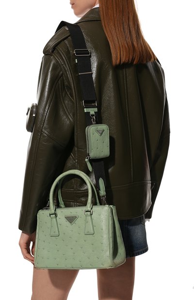 Сумка из кожи страуса PRADA, арт. 1BA896-130-F0229-N2Y, фото 2