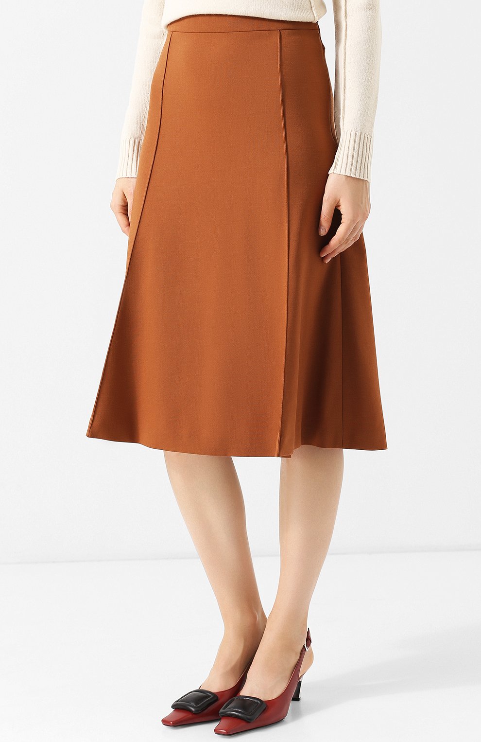 Однотонная юбка-миди из шерсти CHLOÉ, арт. CHC18AJU25062, фото 3