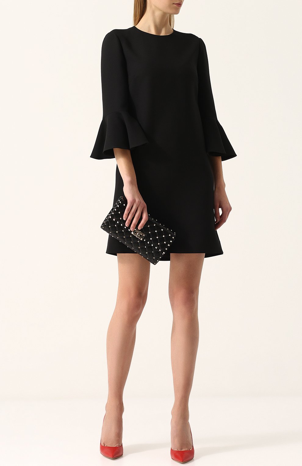 Мини-платье с расклешенными рукавами и круглым вырезом VALENTINO, арт. PB3VAAY5/1CF, фото 2